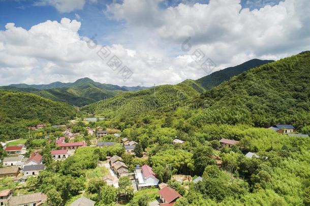 空气的照片给看乡下的牧师的风景关于宁国城市,标示