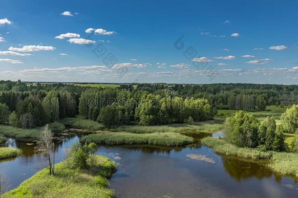 湖风景.大的石灰岩地区常见的地形湖采用立陶宛