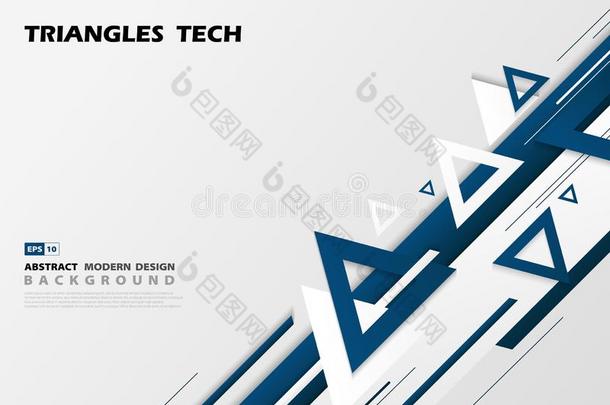抽象的梯度蓝色三角形技术重叠部分设计关于未来主义者