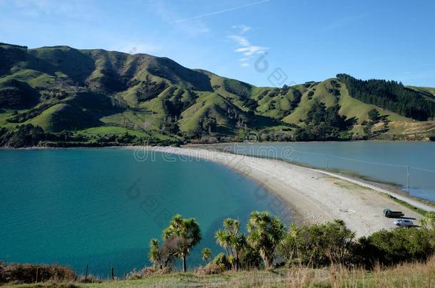 风景优美的风景影像关于新的西兰岛马尔伯勒风景在出租车