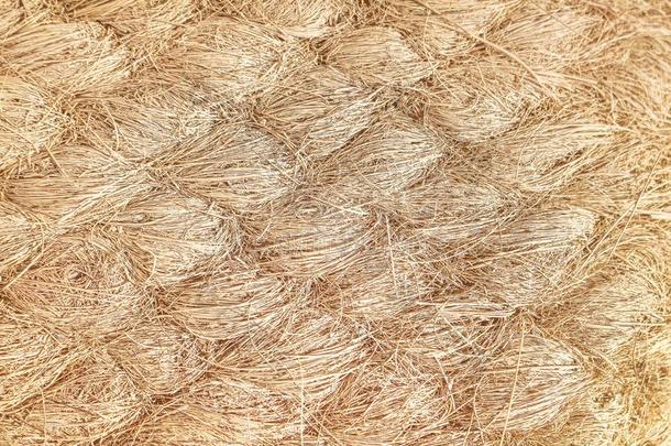 质地老的干燥的椰子光纤门前地垫,自然榜样后面