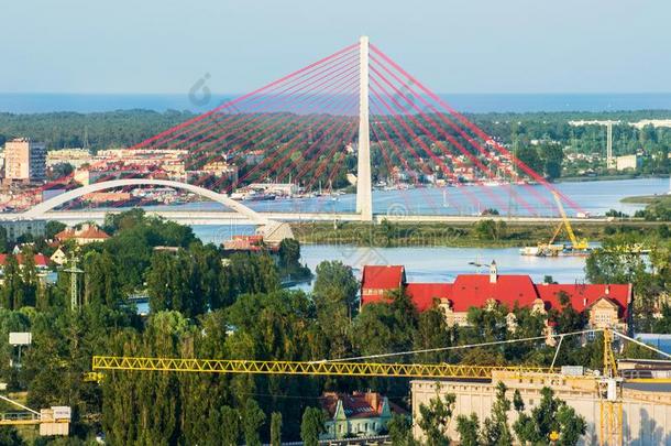 格但斯克,波兰全景的看法从在上面,桥