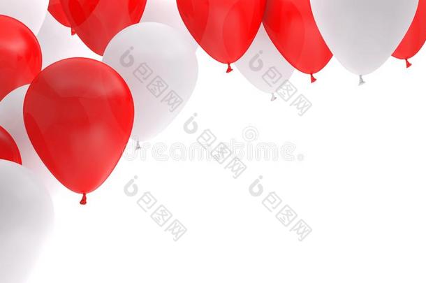 气球红色的白色的生日背景社交聚会
