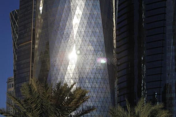 现代的建筑物采用多哈,卡塔尔