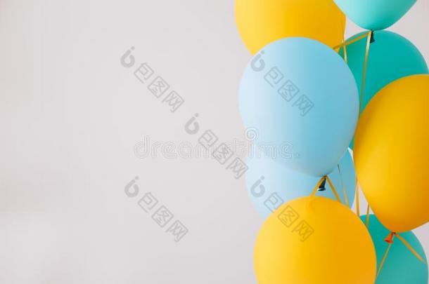 富有色彩的气球.节日的或社交聚会背景.生日打招呼