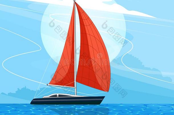 帆船运动船横幅采用漫画方式
