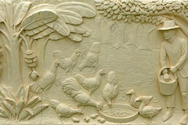 本国的ThaiAirwaysInternati向al泰航国际文化石头<strong>雕刻</strong>向庙<strong>墙</strong>