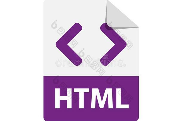 矢量紫色的偶像HypertextMarkupLanguage超文本链接标示语言.提出版式延长偶像.