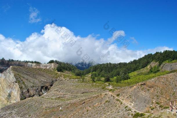 指已提到的人小山大约凯利穆图火山有色的火山口湖,升华<strong>产物</strong>,