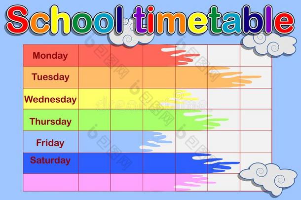 学校交通工具的运行时间表,一一周一次的全部课程设计templ一te,sc一l一ble