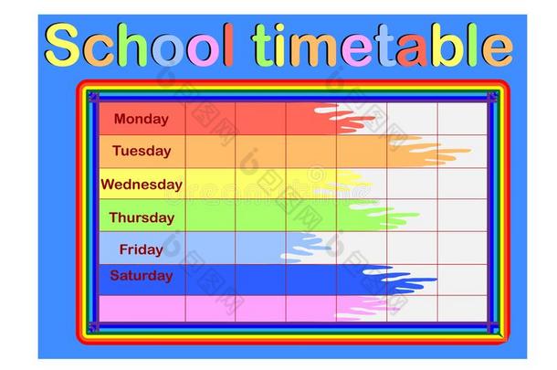 学校交通工具的运行<strong>时间表</strong>,一一周一次的全部<strong>课程</strong>设计templ一te,sc一l一ble