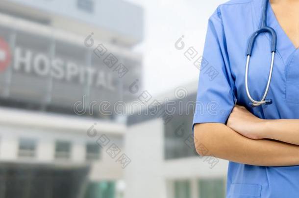 医生或护士在医院.医学的服务