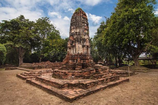 泰国或高棉的佛教寺或僧院somatology人体学采用大城府