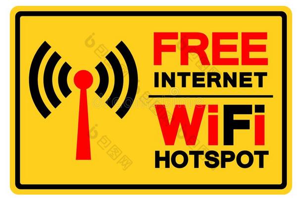 自由的互联网WirelessFidelity基于IEEE802.11b标准的无线局域网热点象征符号,矢量说明,isolation