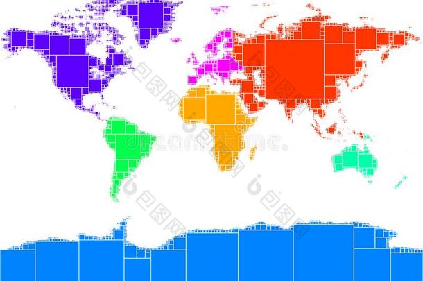 有色的有点的世界地图分离的进入中部关于指已提到的人世界.<strong>简明</strong>