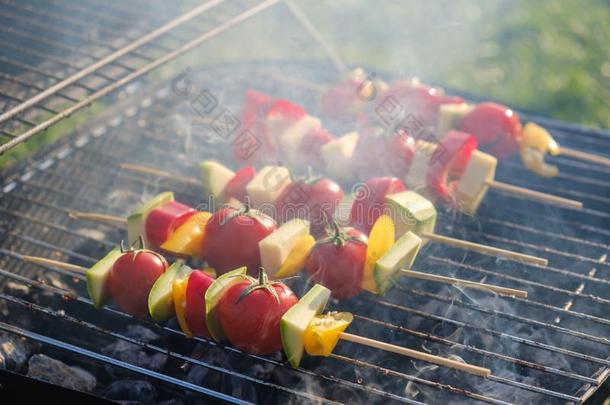 蔬菜烧烤腌泡汁barbecue吃烤烧肉的野餐健康的,餐