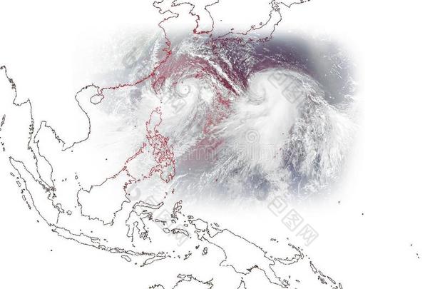 超级的台风红色的警觉的-台风利奇马