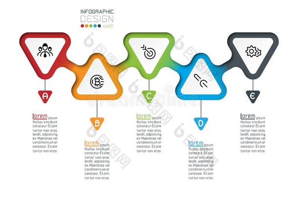 矢量信息图<strong>标签</strong>设计和<strong>三角</strong>形纵队设计s