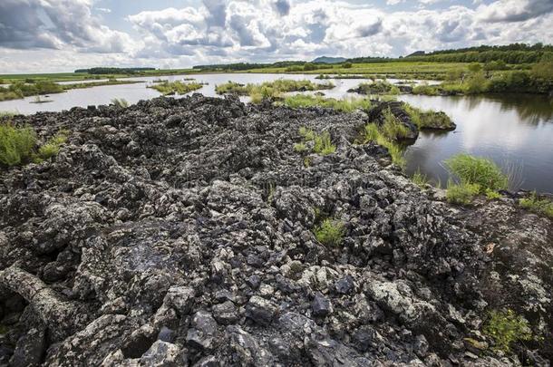 五大连池地质的火山的湖采用指已提到的人公园.