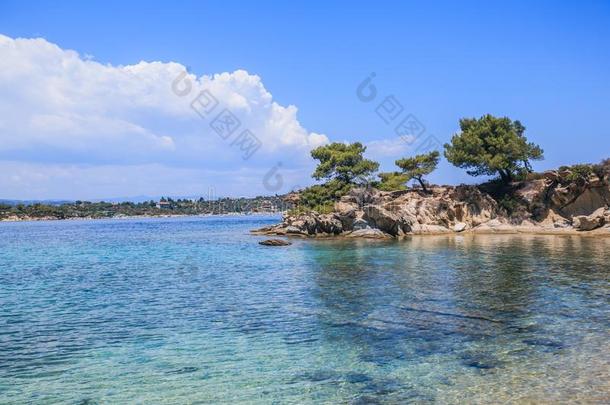 令人惊异的海滩看法夏旅行目的希腊