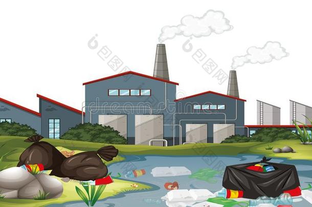 污染公园地点和工厂