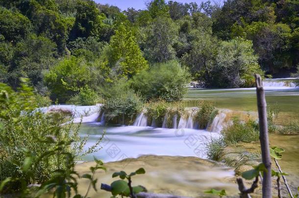 克尔卡河瀑布采用克罗地亚.欧洲.