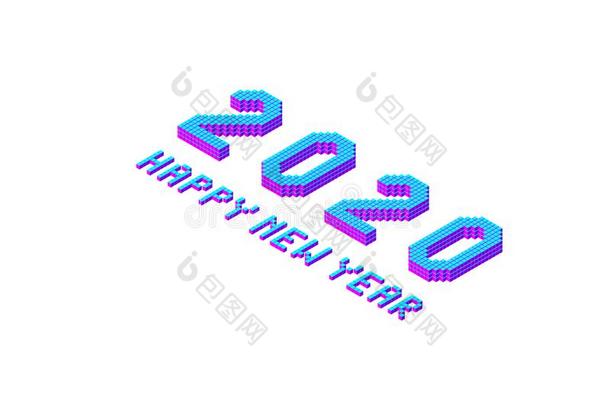 2020幸福的新的年明显的<strong>像素字体字体</strong>