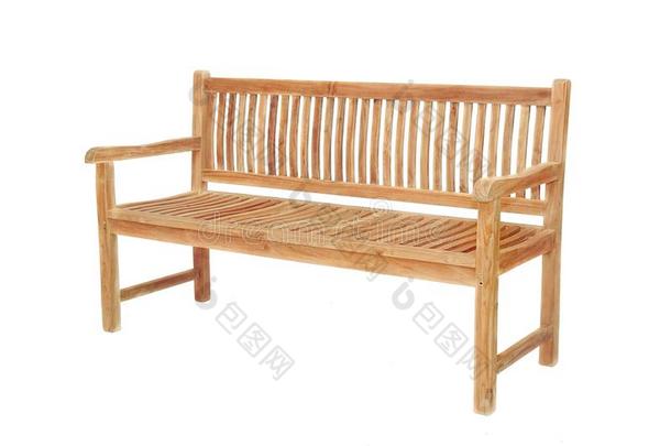<strong>柚木</strong>长凳家具隔离的采用白色的背景
