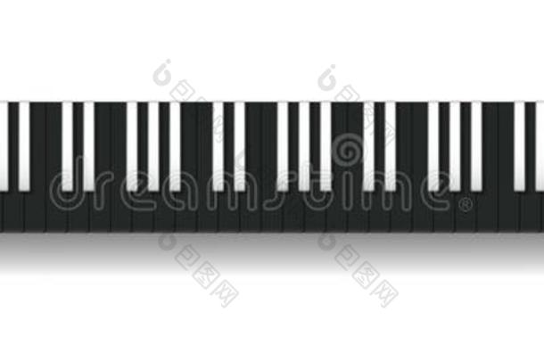 相反的钢琴键盘反转黑的八度音