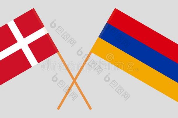 亚美尼亚和丹麦.亚美尼亚n和丹麦语旗