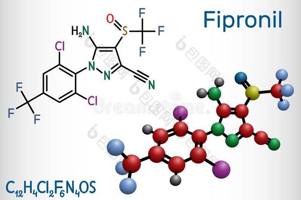 氟虫腈,宽阔的-光谱杀虫剂分子.它是（be的三单形式用过的向无花果
