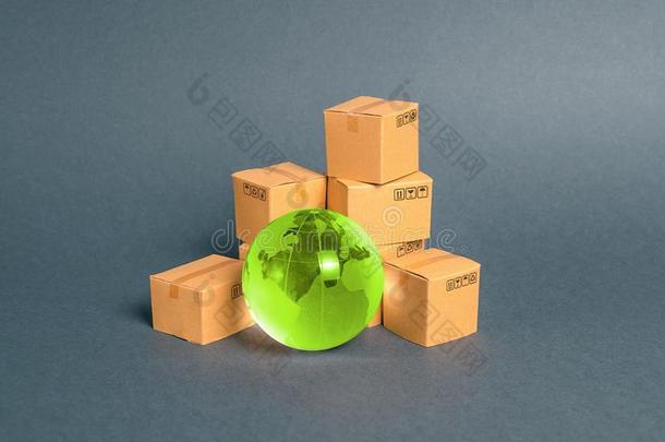 绿色的玻璃行星球和一桩关于c一rdbo一rd盒.商业