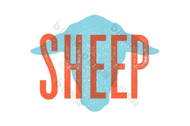 羔羊,羊.酿酒的凸版印刷术,字体,制动火箭照片