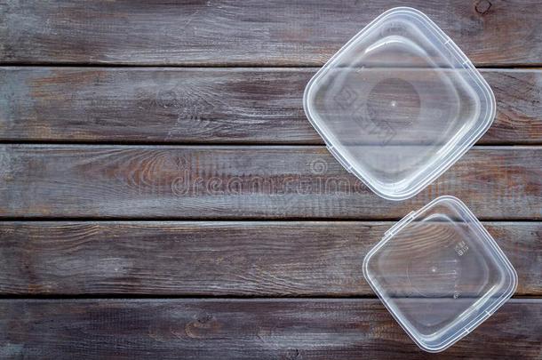 空的午餐盒为食物向走向木制的背景向p看法休闲健身中心