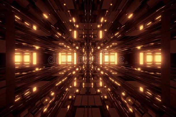 美丽的未来的科幻小说空间船隧道背景3英语字母表中的第四个字母图解