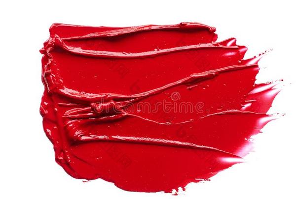 涂抹和<strong>质地</strong>关于红色的<strong>口红</strong>或丙烯酸塑料颜料