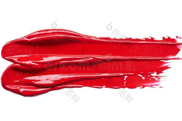 <strong>涂抹</strong>和质地关于红色的<strong>口红</strong>或丙烯酸塑料颜料