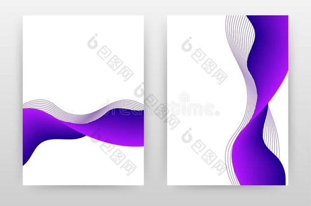 紫色的波和波浪形的台词设计为每年的报告,小册子,