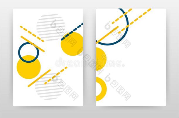黄色的灰色圆形的台词设计为每年的报告,小册子,弗莱