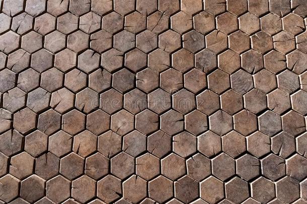 木制的六角形的铺地板
