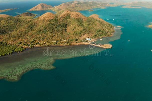 海景画和热带的岛和<strong>污水池</strong>.,菲律宾,帕拉瓦