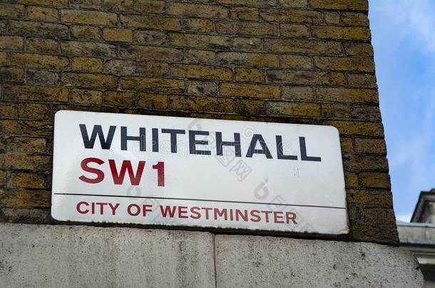 怀特霍尔大街符号采用Westm采用ster中央的伦敦
