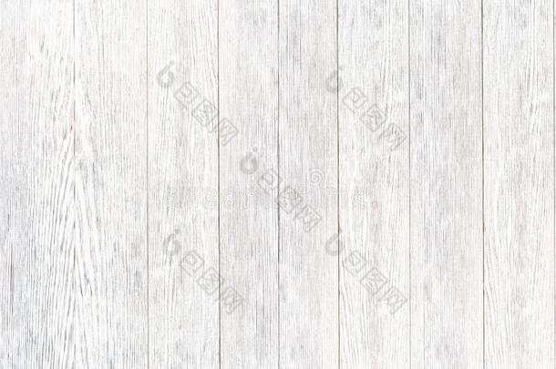 空的木板白色的木制的墙质地背景.白色的木材用绳子拖的平底渡船