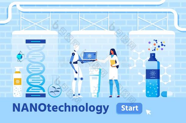 医学的研究和纳米材料制造横幅
