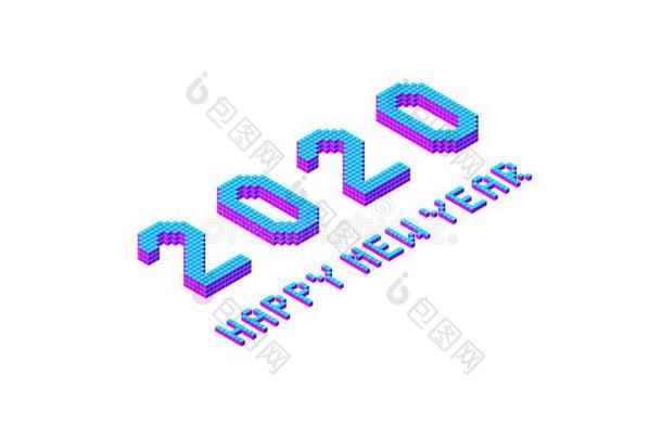 2020幸福的新的年明显的像素字体字体