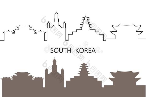 南方朝鲜标识.隔离的南方朝鲜n建筑学向白色的波黑