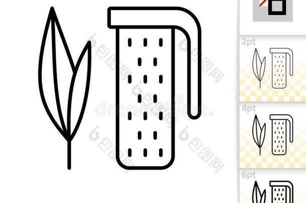 茶水鼓<strong>吹</strong>者<strong>叶子</strong>植物薄的线条矢量偶像
