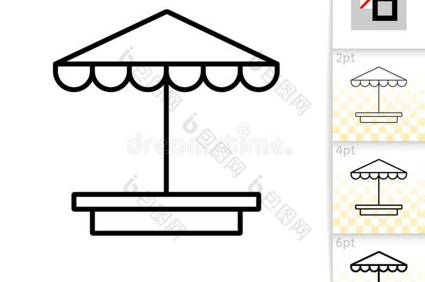 沙箱雨伞海滩太阳伞线条矢量偶像