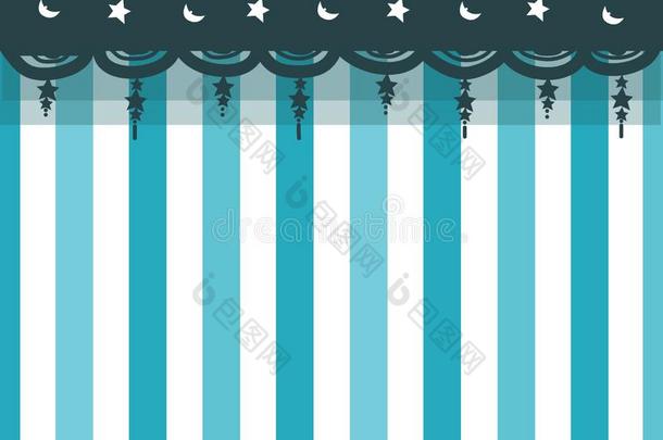 漂亮的星和月亮向蓝色垂直的条纹壁纸背景