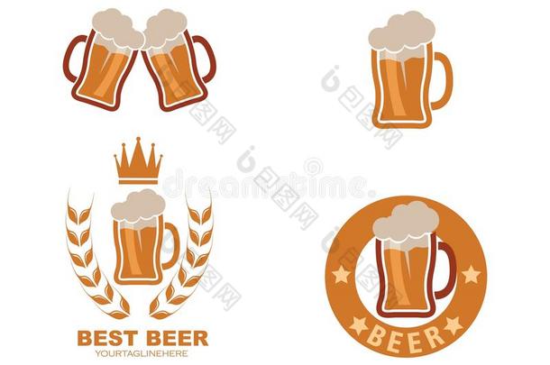 啤酒标识偶像矢量说明设计